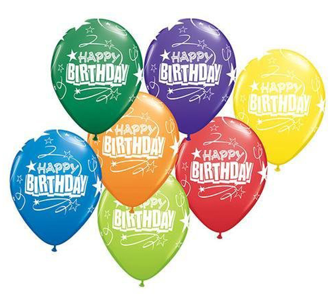 Happy Birthday Star Loop Helium Latex Balloon
